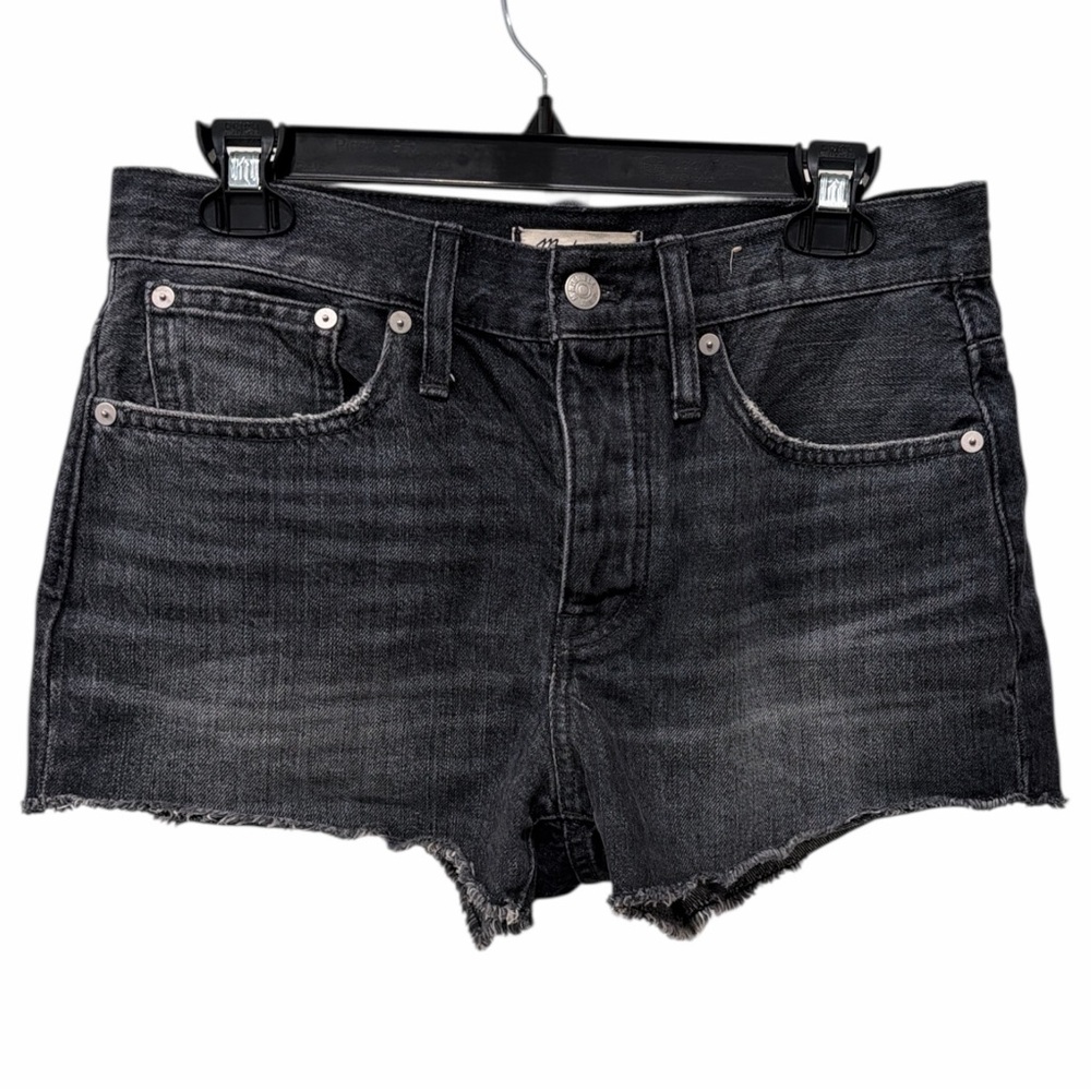 🔥 Madewell Relaxed Denim Shorts Calverley Wash Raw Hem Sz 25 Organic Cotton Tom - Picture 2 of 8